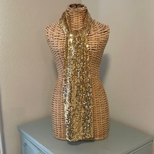 Gold Sequin Scarf, Sz. 0/S.